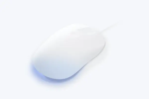 CliqTec MOUSE 2 rear view with blue LED status light codes indicating connection or CleanLock mode