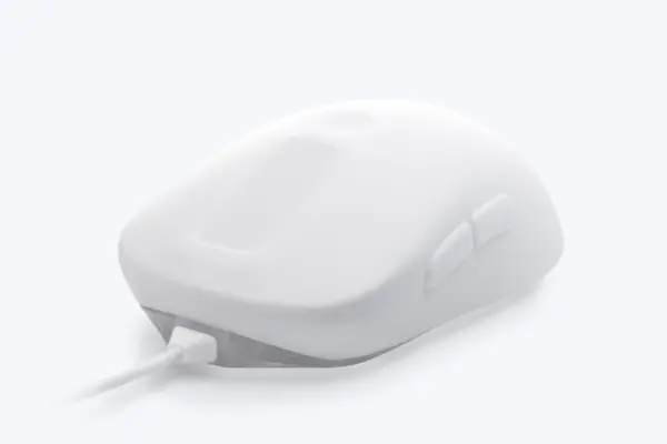 CliqTec MOUSE 2 front angled view showing programmable extra buttons and sealed scroll area