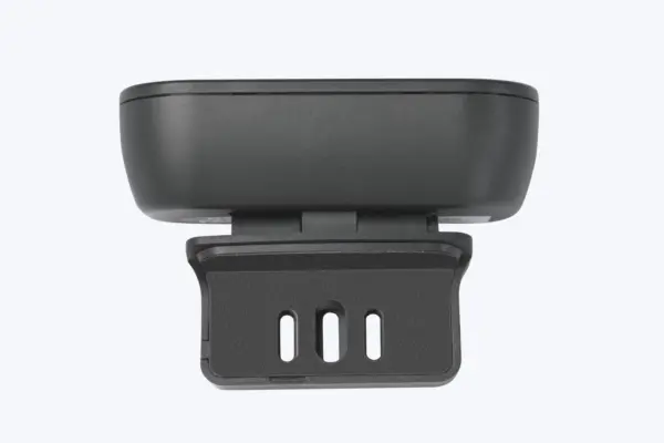 CliqTec SafeDesk top view highlighting 3M adhesive strip for secure under-desk mounting